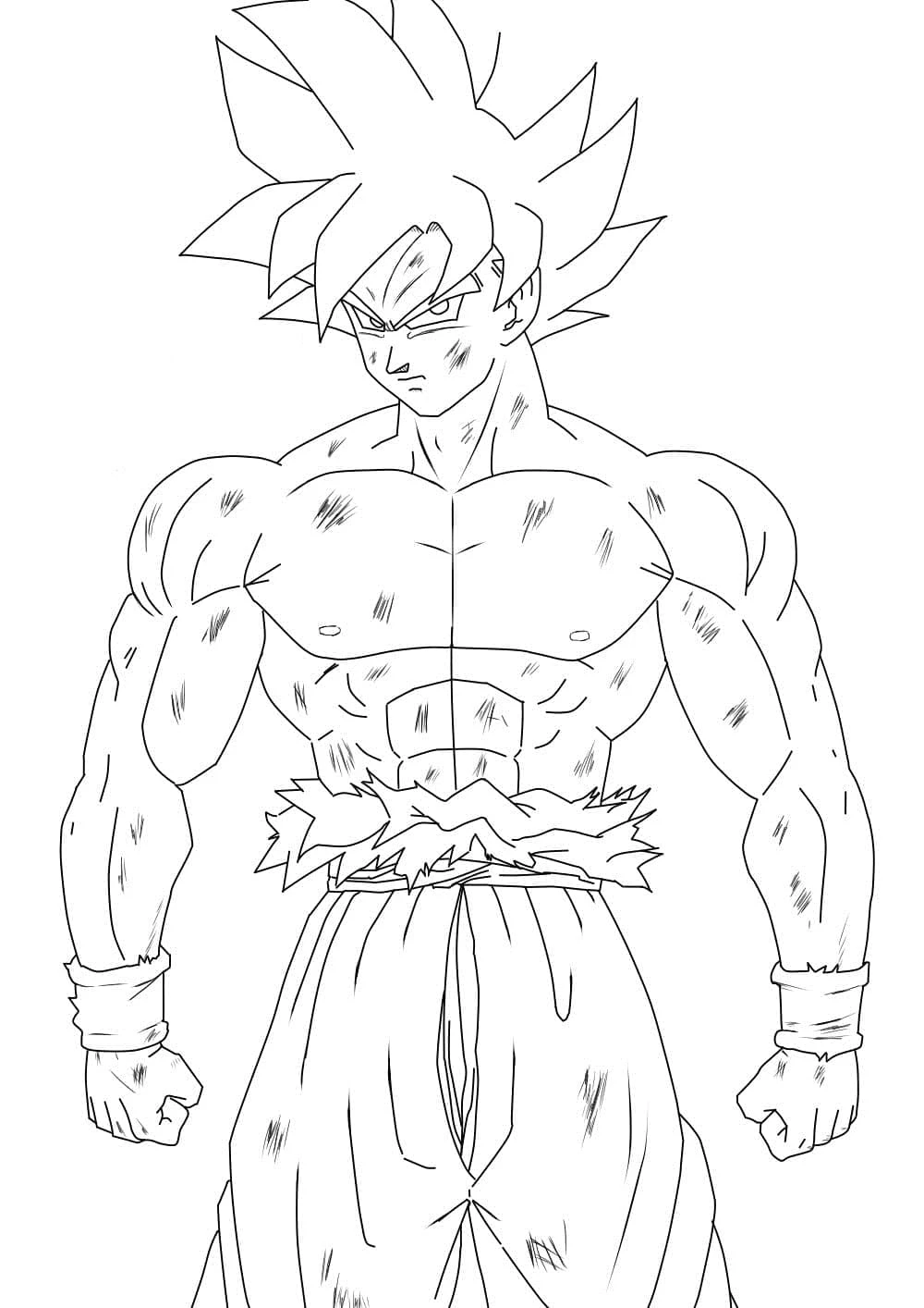 Goku Ultra İçgüdü boyama sayfası – eğlenceli etkinlik, el becerilerini geliştirir