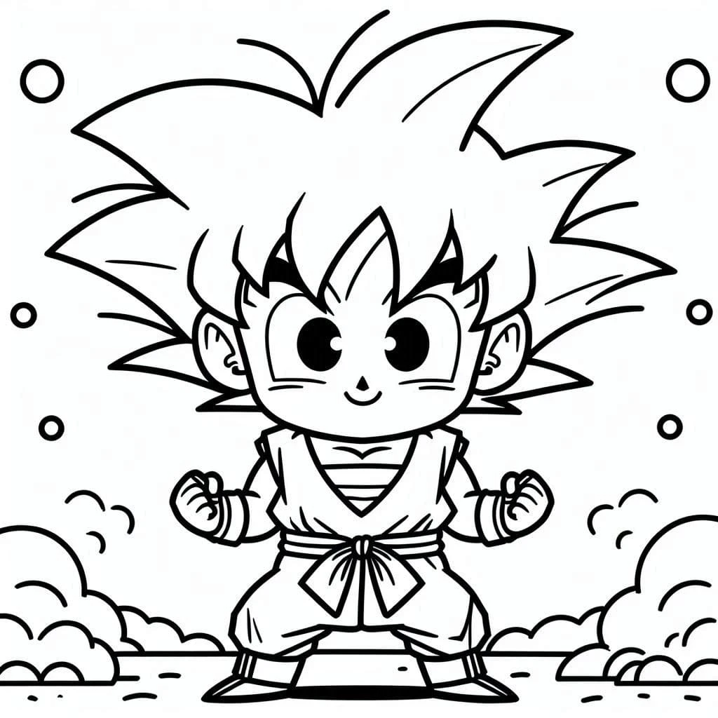 Goku Ultra İçgüdü boyama sayfası – el becerilerini geliştirir, boyama çalışması