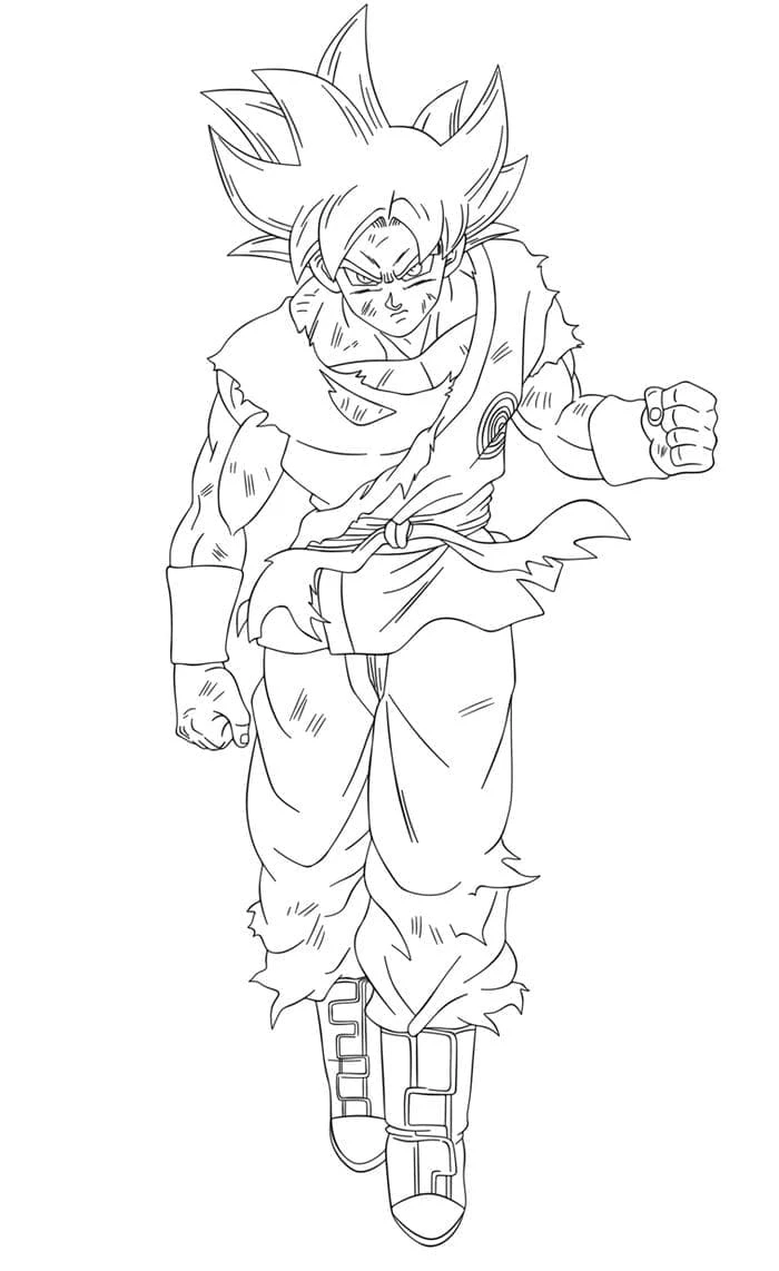 Goku Ultra İçgüdü boyama sayfası – boyama çalışması, yaratıcılığı geliştirir