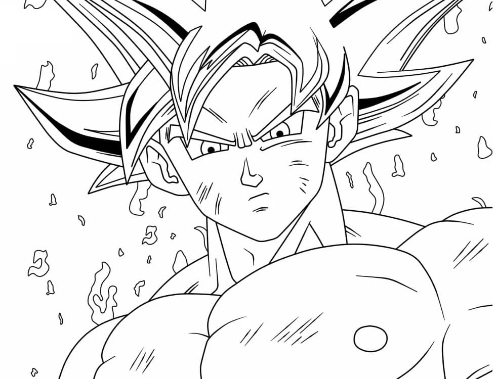 Goku Ultra İçgüdü boyama sayfası – ücretsiz yazdır, boyama etkinliği