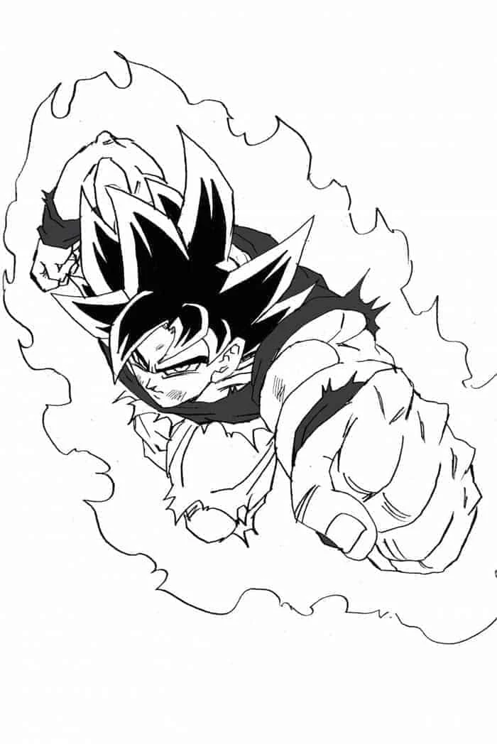 Goku Ultra İçgüdü boyama sayfası – yaratıcılığı geliştirir, keyifli zaman