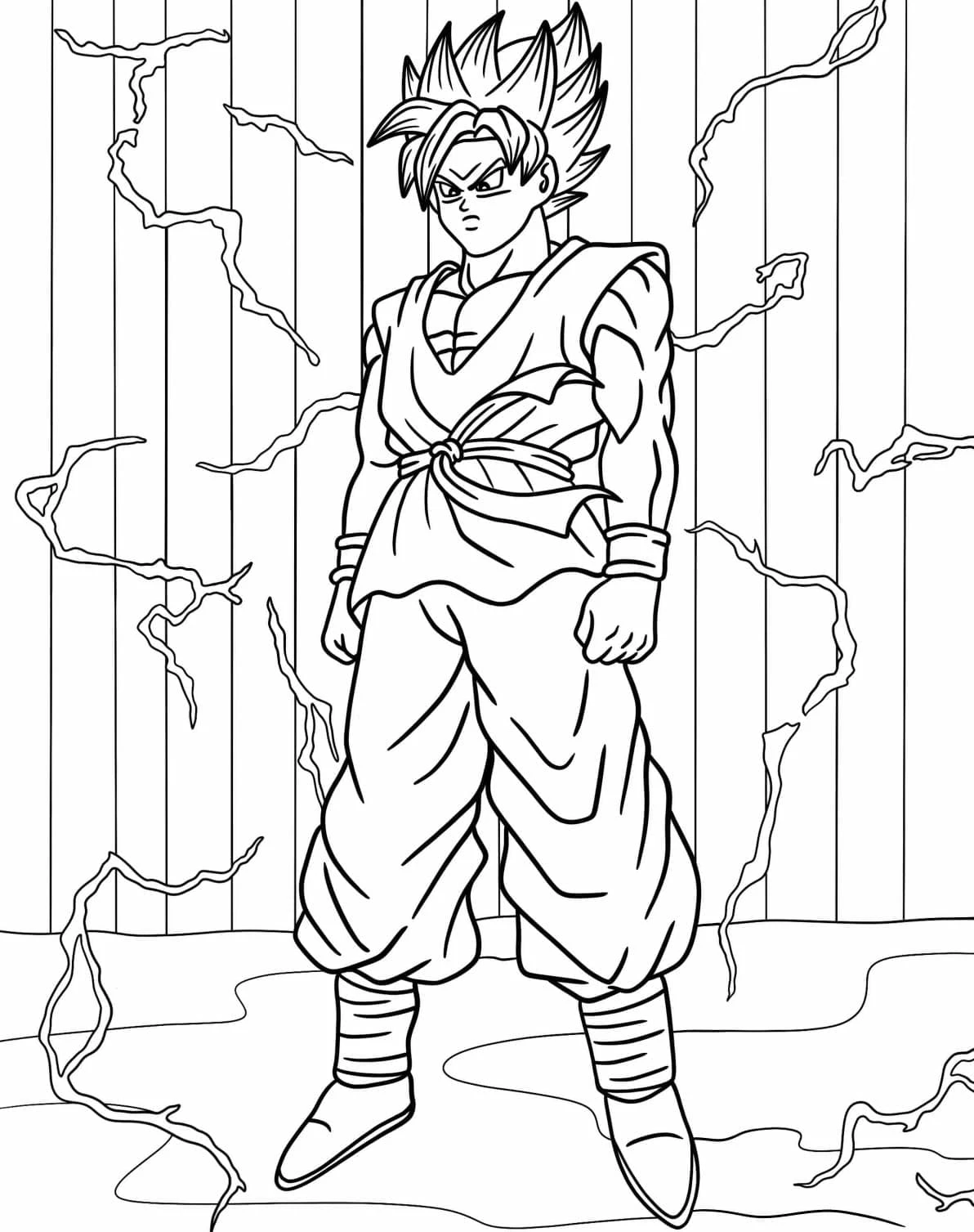 Goku Ultra İçgüdü boyama sayfası – eğitici aktivite, yaratıcılık