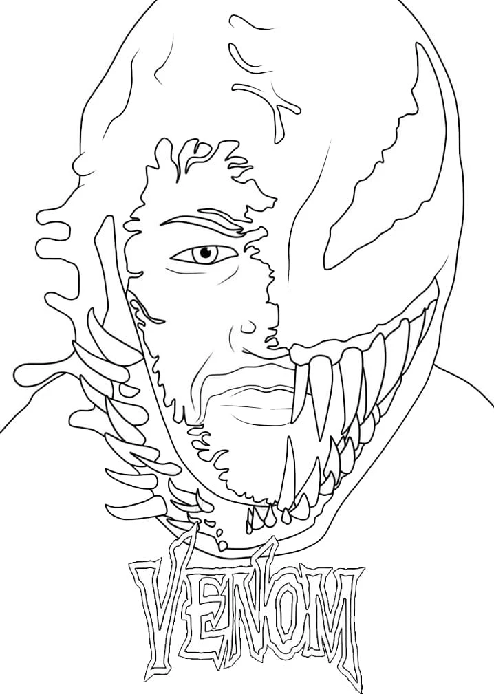 Venom boyama sayfası #21 – günlük etkinlik önerisi, kolay boyama