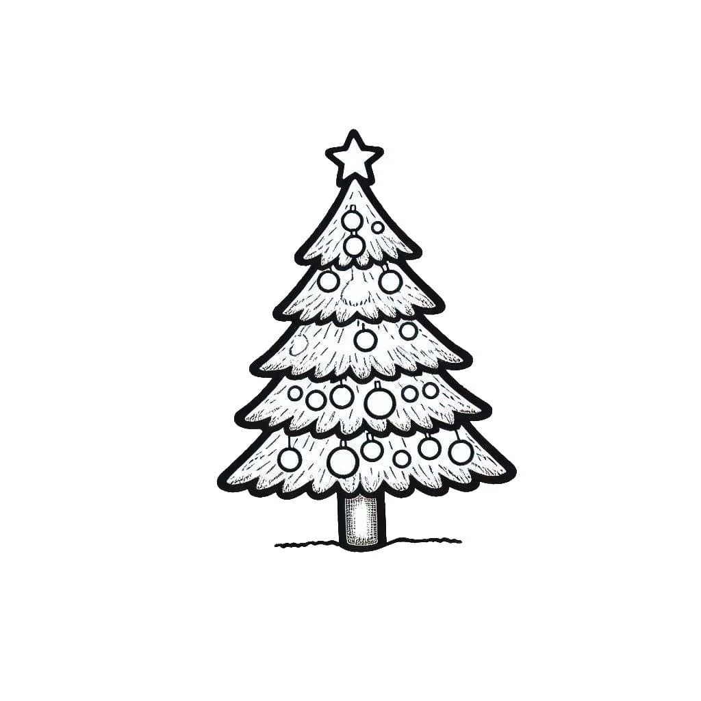 Yılbaşı Ağacı (Noel ağacı) boyama sayfası #3 – boyama etkinliği, çocuk aktivitesi