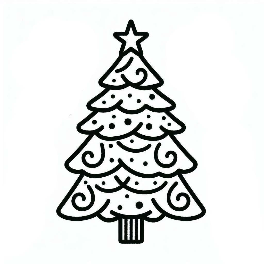 Yılbaşı Ağacı (Noel ağacı) boyama sayfası #14 – boyama çalışması, sınıf etkinliği