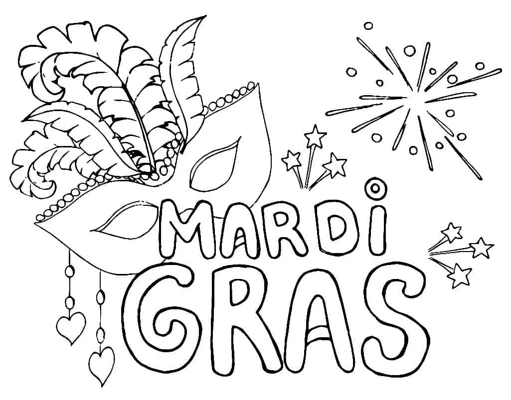 Mardi Gras boyama sayfası – ücretsiz yazdır, boyama etkinliği