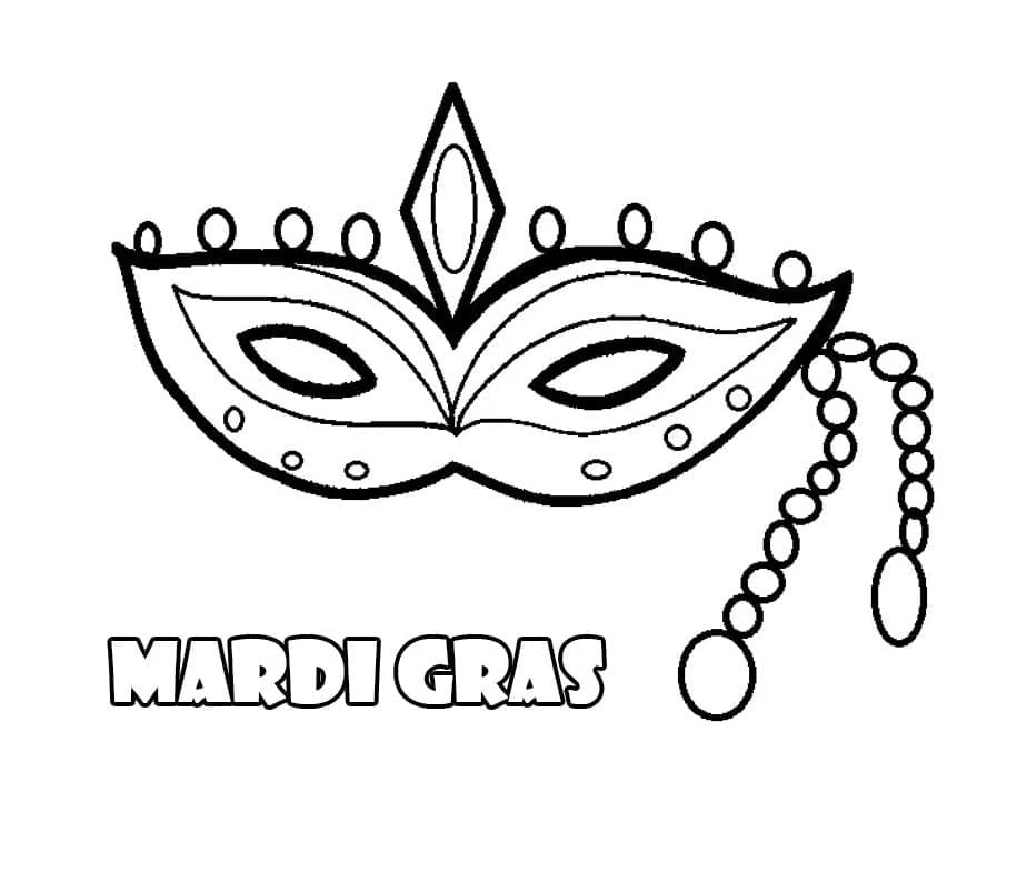 Mardi Gras boyama sayfası – okul öncesi, evde etkinlik