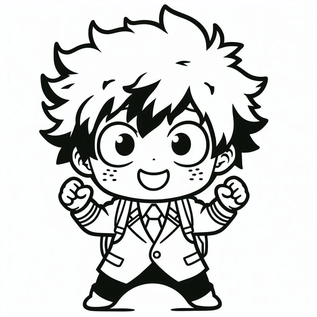 Izuku Midoriya boyama sayfası #23 – tamamen ücretsiz, çocuklar için