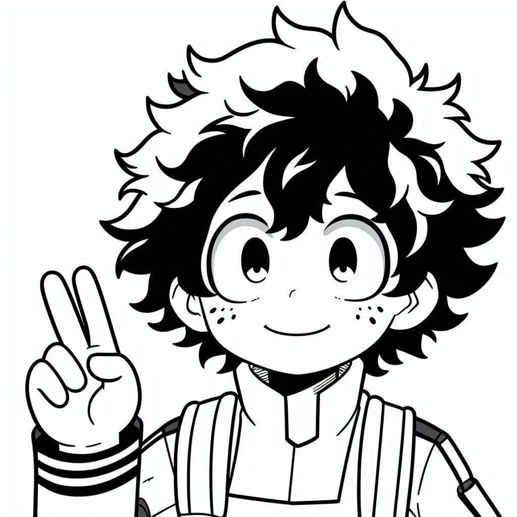Izuku Midoriya boyama sayfası #25 – yaratıcı sanat çalışması, eğlenceli etkinlik