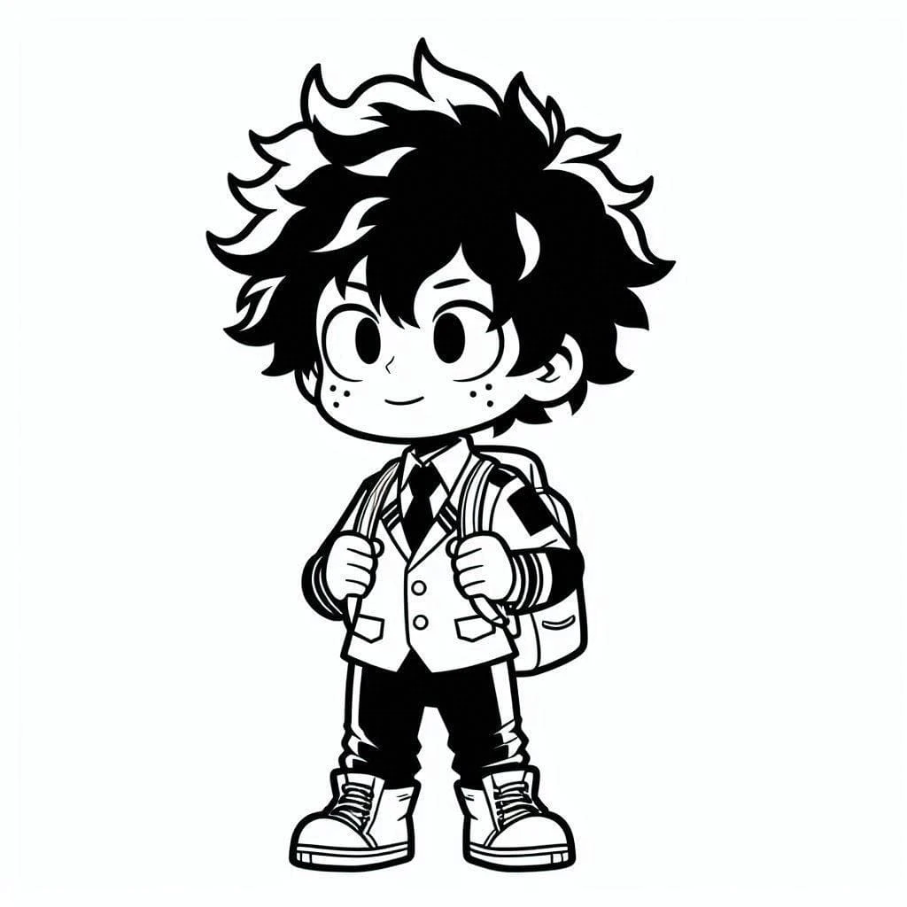 Izuku Midoriya boyama sayfası #28 – ücretsiz yazdır, boyama etkinliği