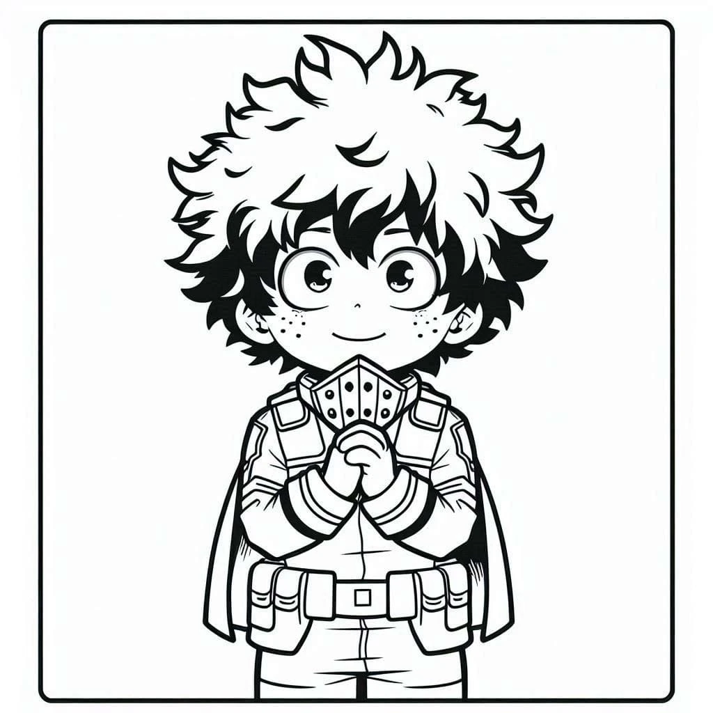 Izuku Midoriya boyama sayfası #29 – PDF indir, sevimli karakter
