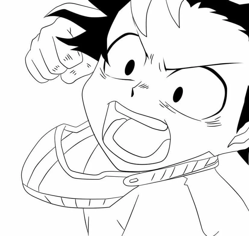 Izuku Midoriya boyama sayfası #31 – kolay boyama, eğitici aktivite