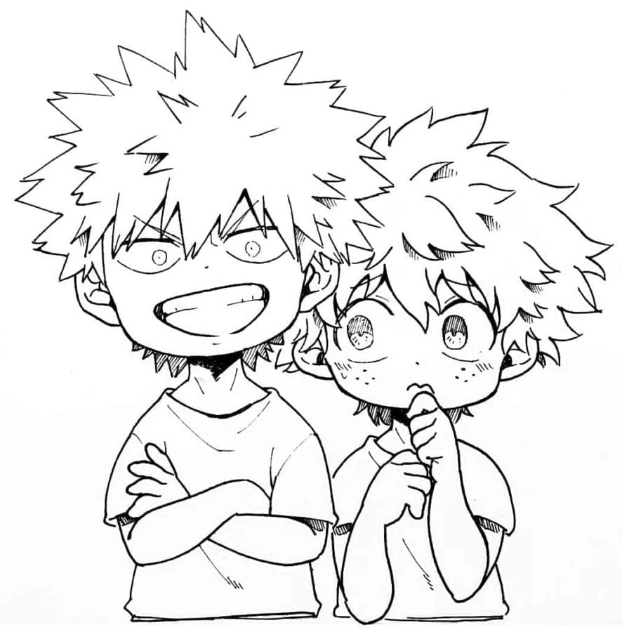 Izuku Midoriya boyama sayfası #32 – eğlenceli etkinlik, el becerilerini geliştirir