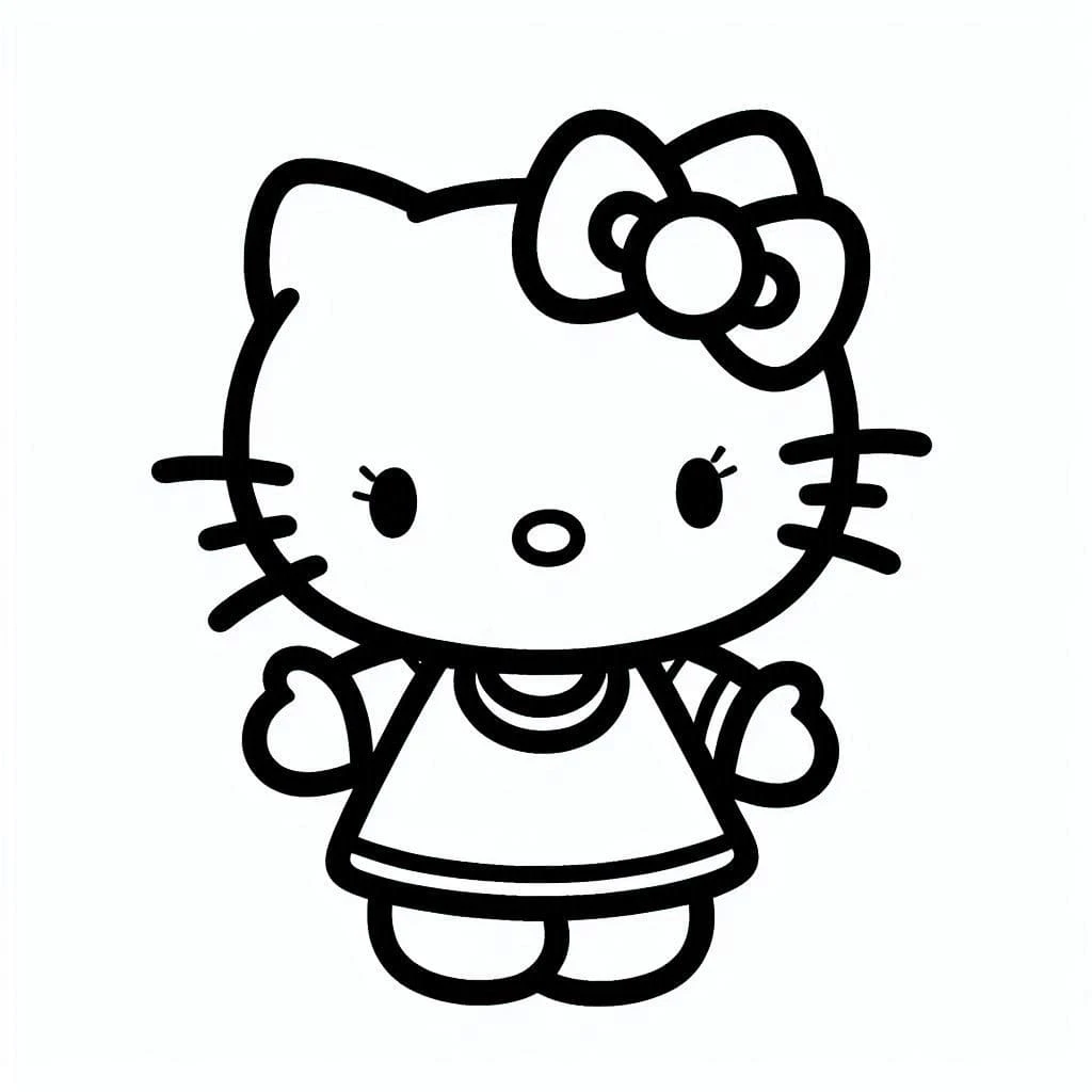 Hello Kitty boyama sayfası – çocuklar için, çizgi film temalı
