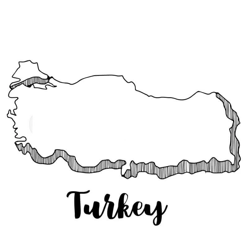 Türkiye boyama sayfası – sevimli karakter, sanatsal çalışma