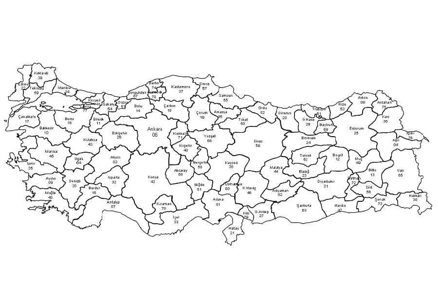 Türkiye boyama sayfası – el becerilerini geliştirir, boyama çalışması