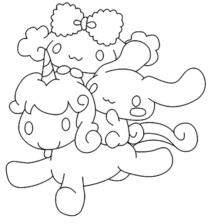 Cinnamoroll boyama sayfası – kolay boyama, eğitici aktivite