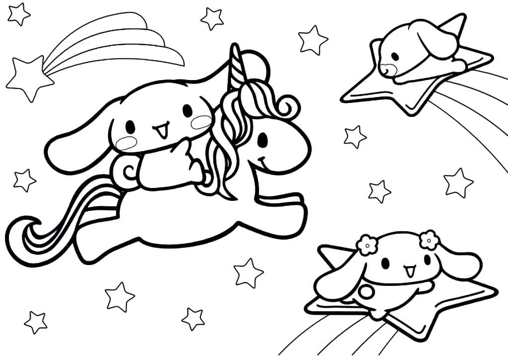 Cinnamoroll boyama sayfası – eğlenceli etkinlik, el becerilerini geliştirir