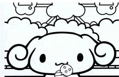 Cinnamoroll boyama sayfası – boyama etkinliği, çocuk aktivitesi