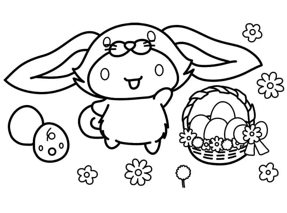 Cinnamoroll boyama sayfası – evde etkinlik, ücretsiz yazdır