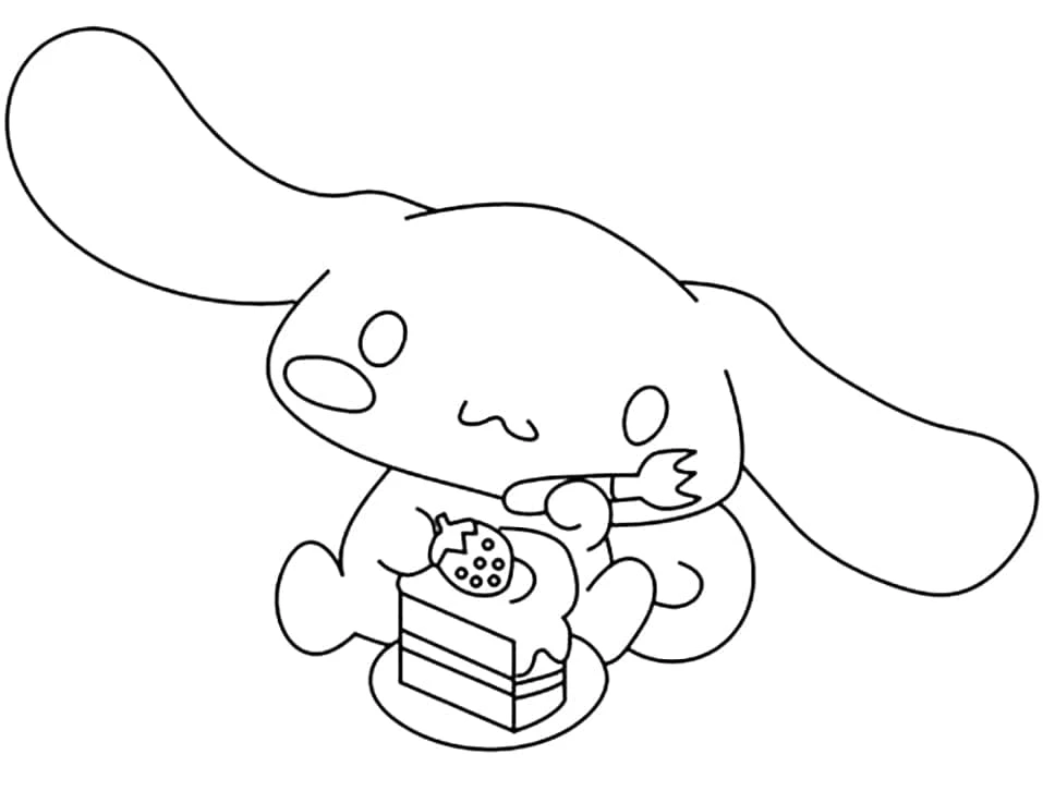 Cinnamoroll boyama sayfası – basit çizim, kolay boyama