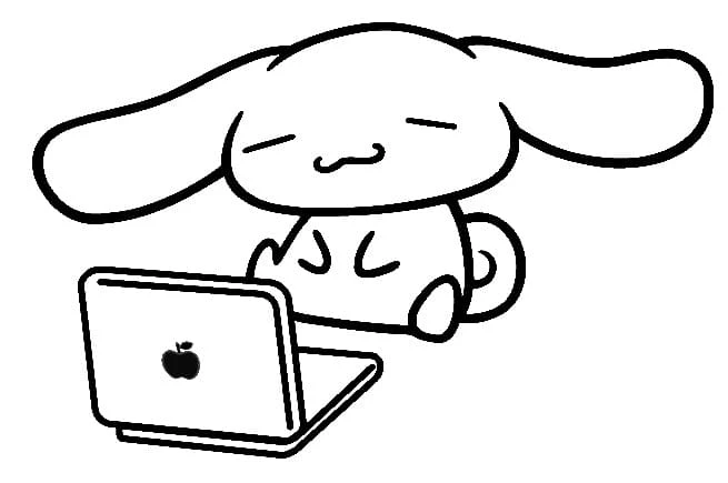 Cinnamoroll boyama sayfası – boyama çalışması, yaratıcılığı geliştirir
