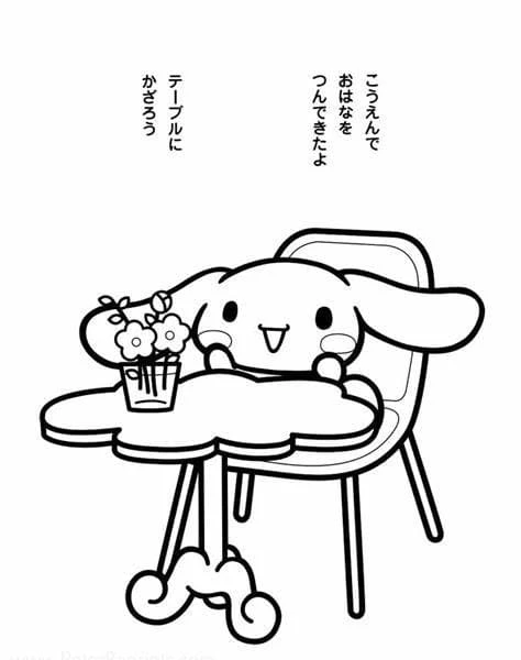 Cinnamoroll boyama sayfası – PDF indir, sevimli karakter