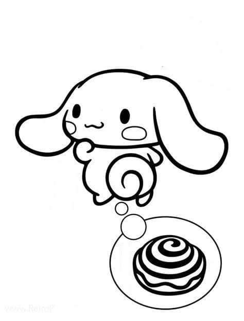 Cinnamoroll boyama sayfası – sanatsal çalışma, çocuklar için
