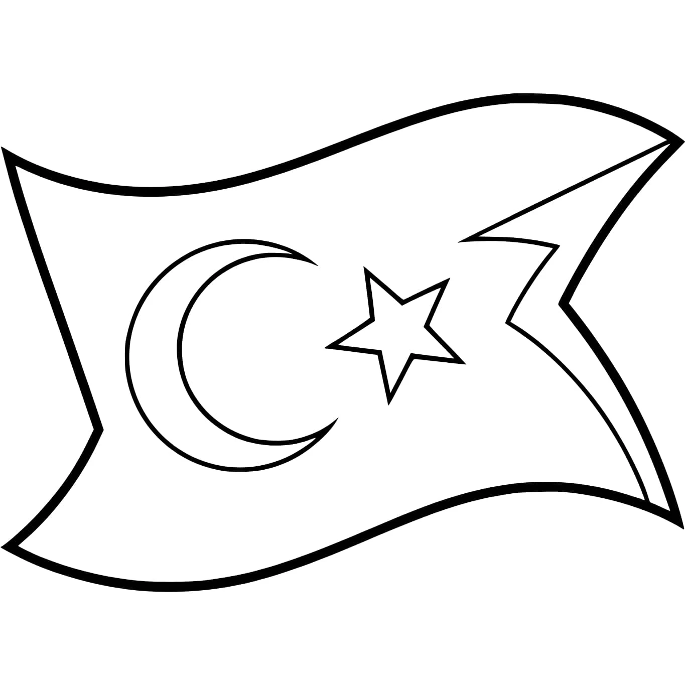 Türk Bayrağı boyama sayfası – el becerilerini geliştirir, boyama çalışması