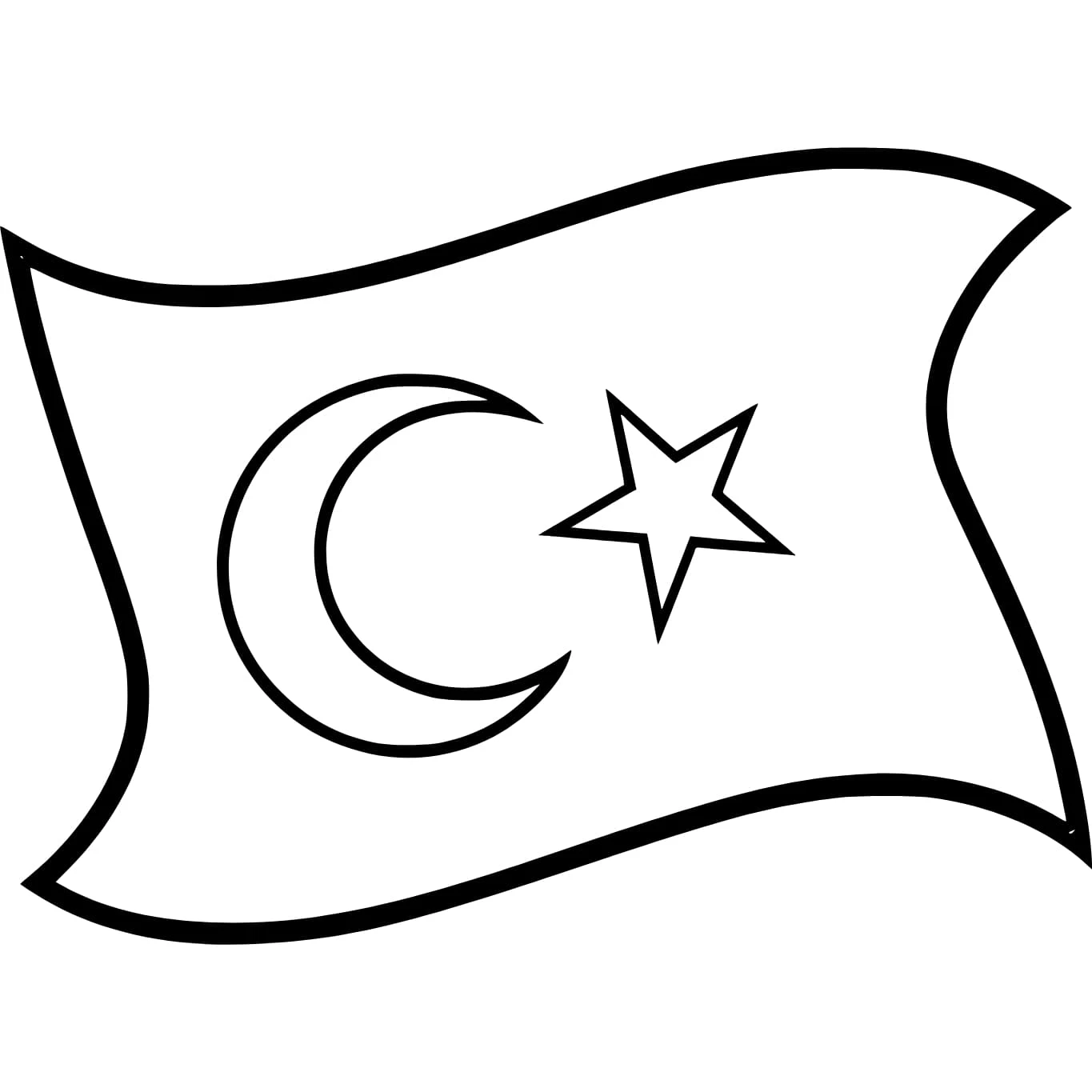 Türk Bayrağı boyama sayfası – keyifli zaman, renkli çizimler
