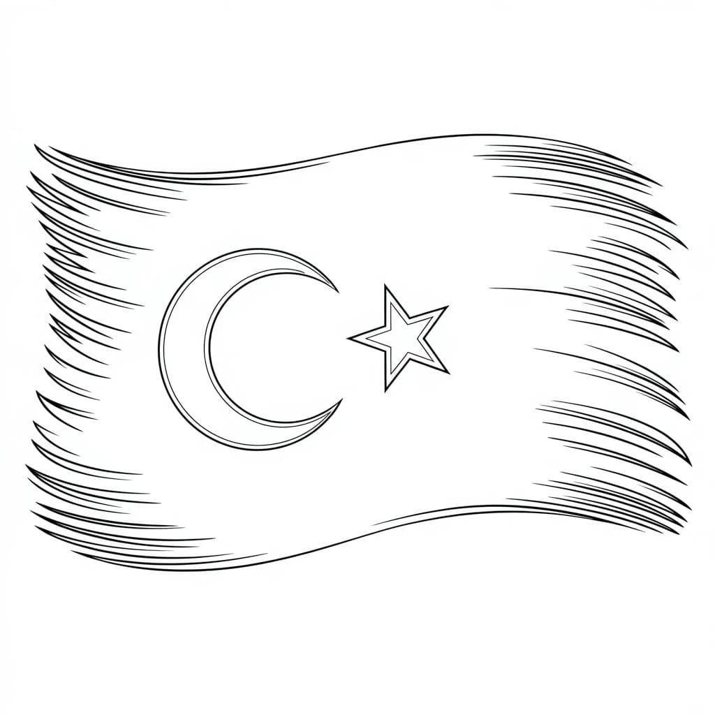 Türk Bayrağı boyama sayfası – evde etkinlik, ücretsiz yazdır