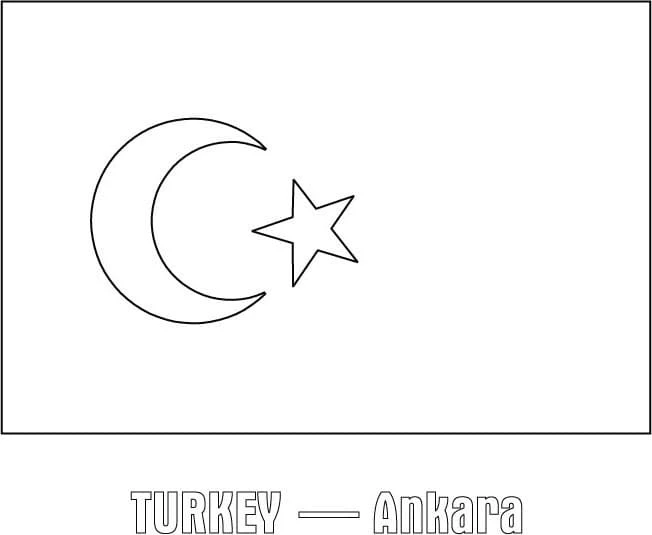 Türk Bayrağı boyama sayfası – yaratıcılık, eğlenceli etkinlik