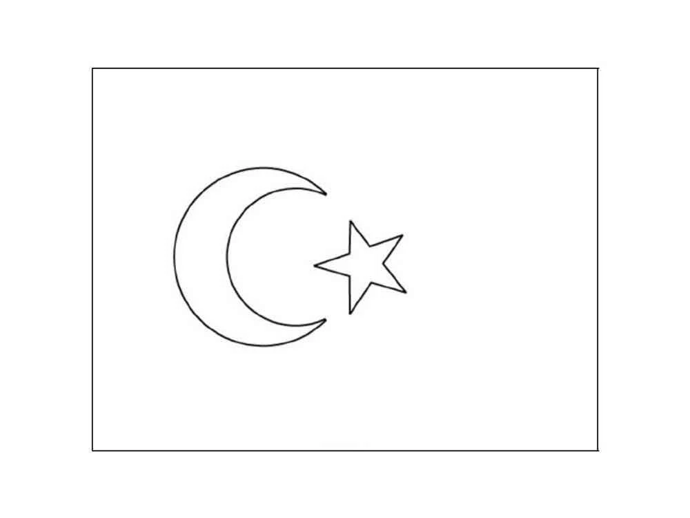 Türk Bayrağı boyama sayfası – renkli çizimler, okul öncesi