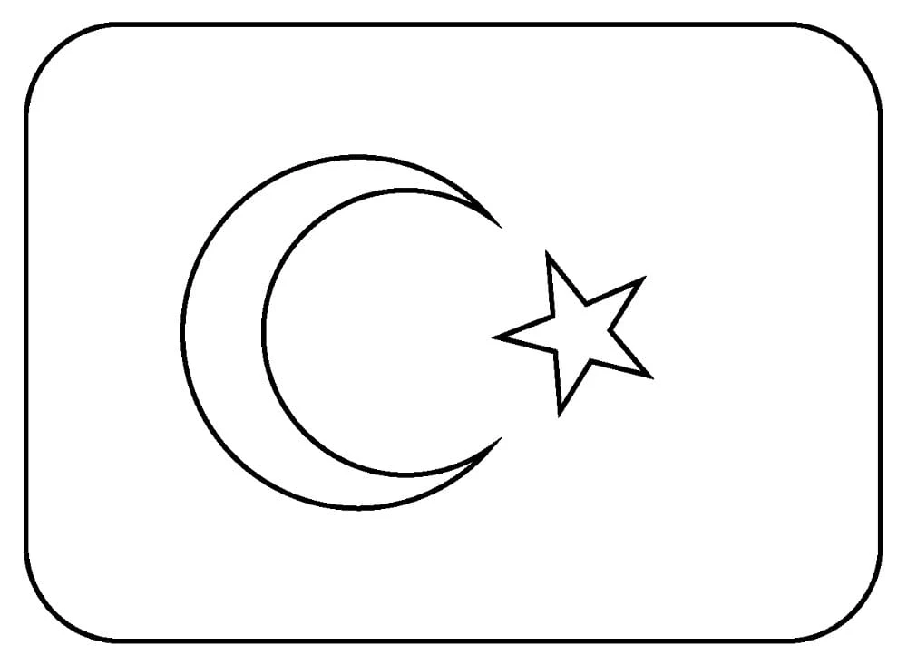 Türk Bayrağı boyama sayfası – PDF indir, sevimli karakter