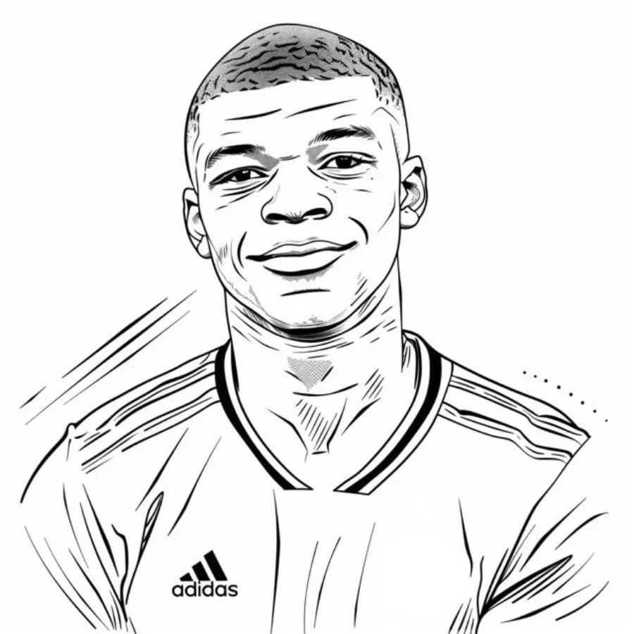 Mbappe boyama sayfası – keyifli zaman, renkli çizimler