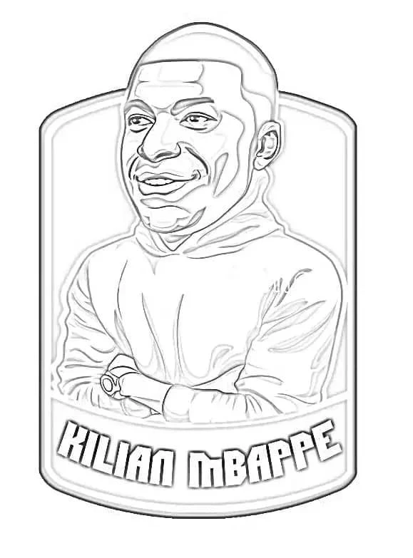 Mbappe boyama sayfası – boyama çalışması, yaratıcılığı geliştirir