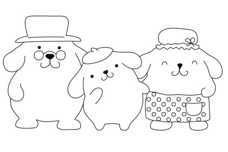 Pompompurin boyama sayfası – çocuklar için, çizgi film temalı