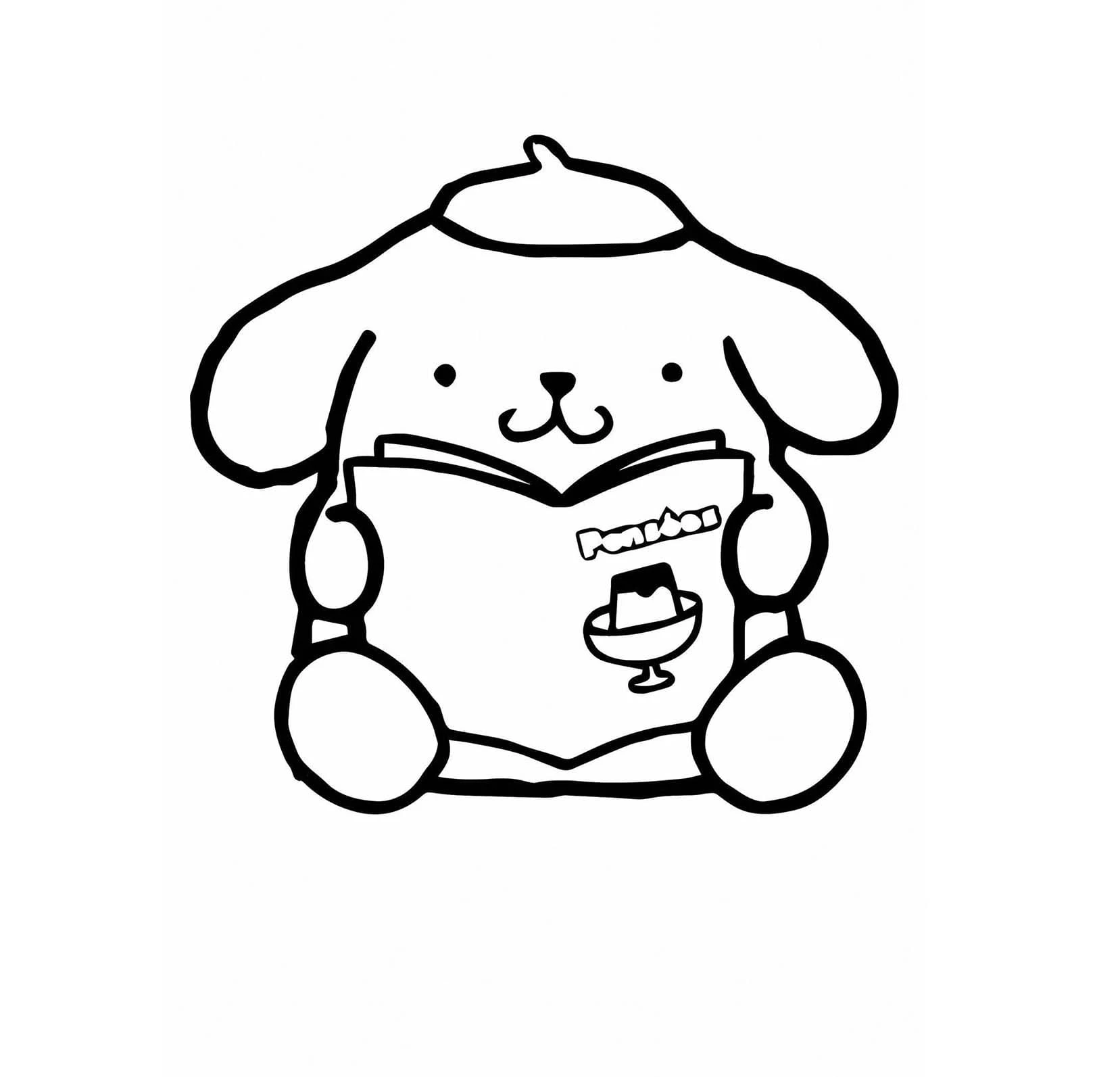 Pompompurin boyama sayfası – okul öncesi, evde etkinlik