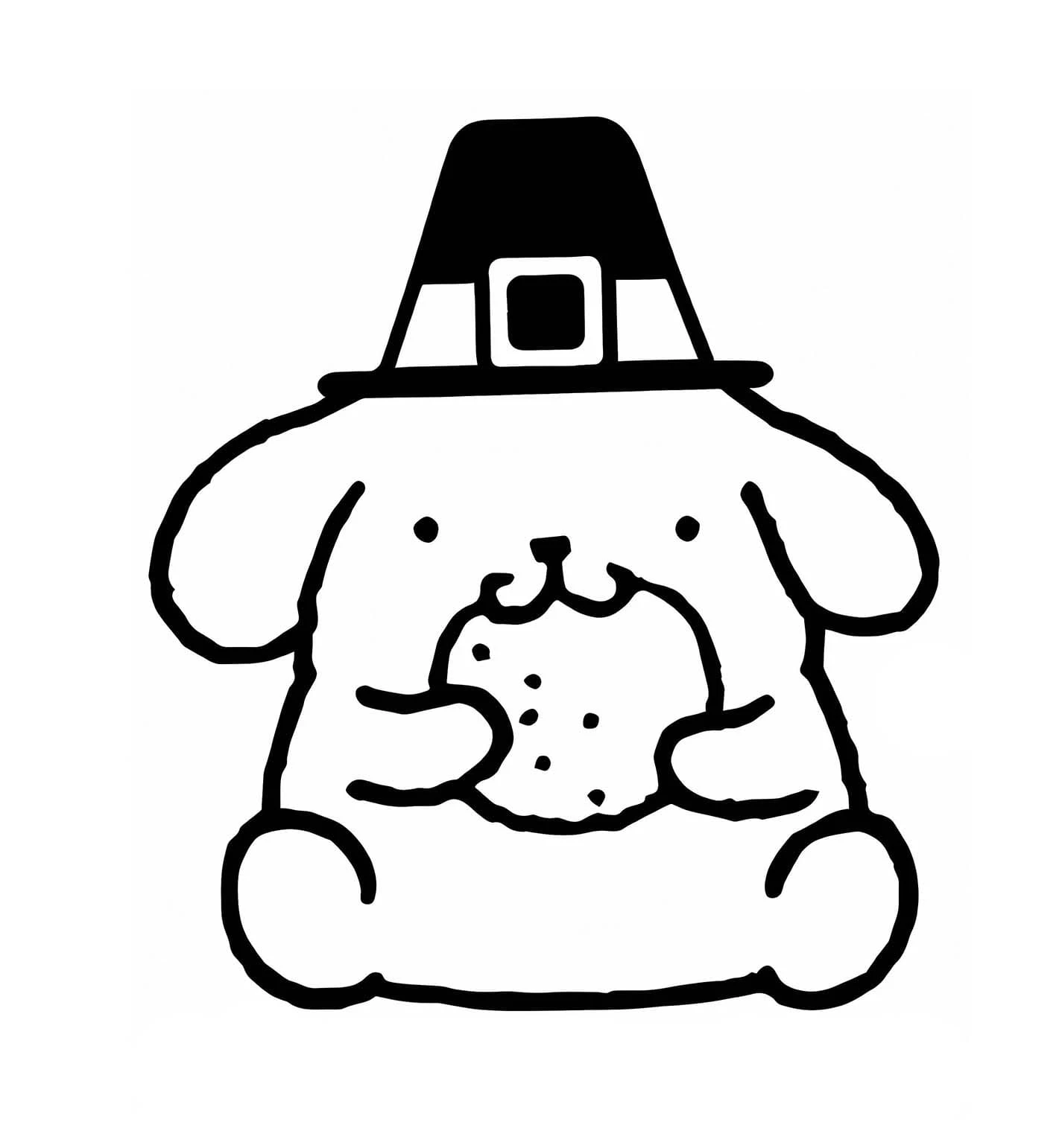 Pompompurin boyama sayfası – çizgi film temalı, basit çizim