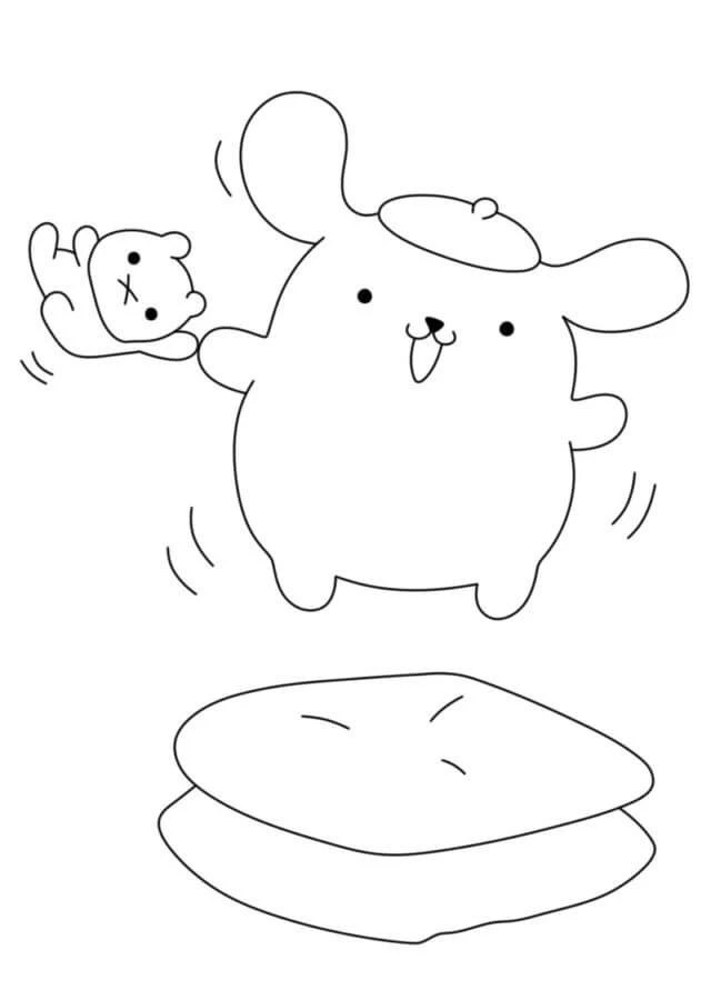 Pompompurin boyama sayfası – keyifli zaman, renkli çizimler