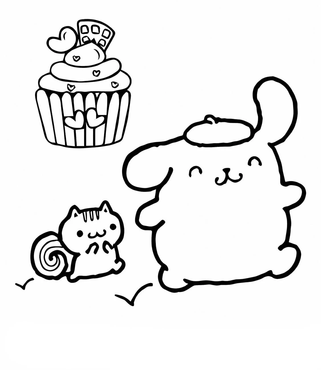 Pompompurin boyama sayfası – boyama çalışması, yaratıcılığı geliştirir