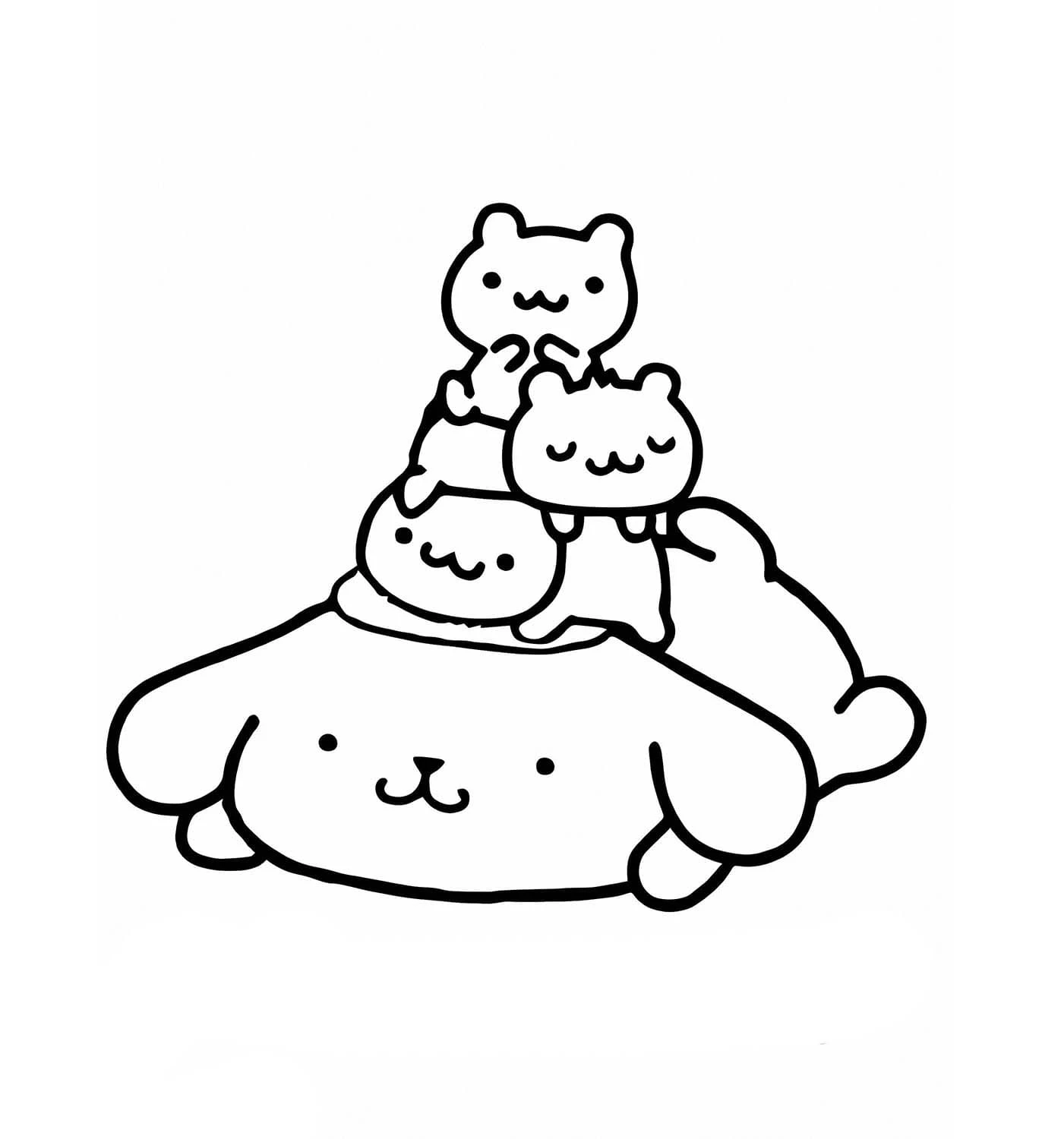 Pompompurin boyama sayfası – renkli çizimler, okul öncesi