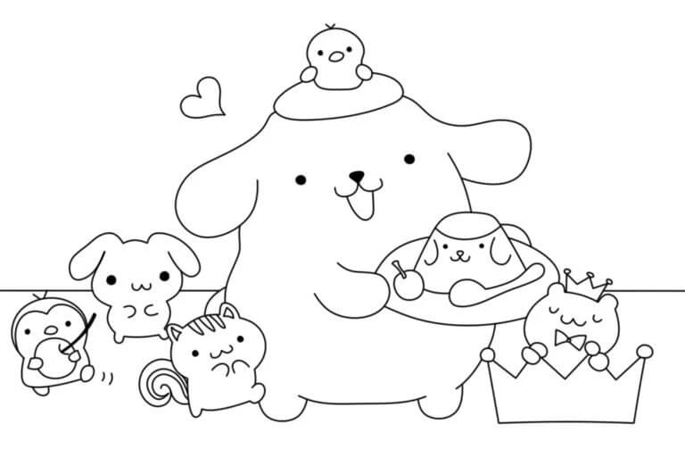 Pompompurin boyama sayfası – ücretsiz yazdır, boyama etkinliği