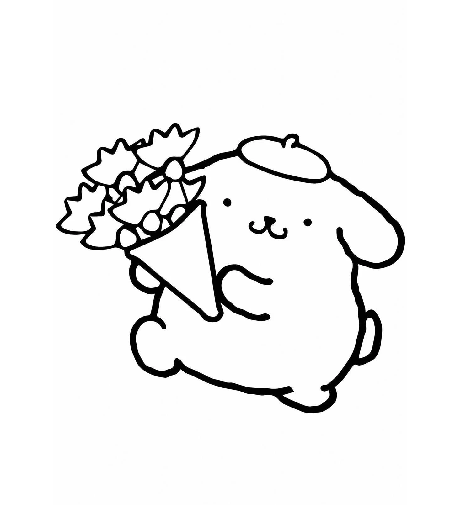 Pompompurin boyama sayfası – PDF indir, sevimli karakter