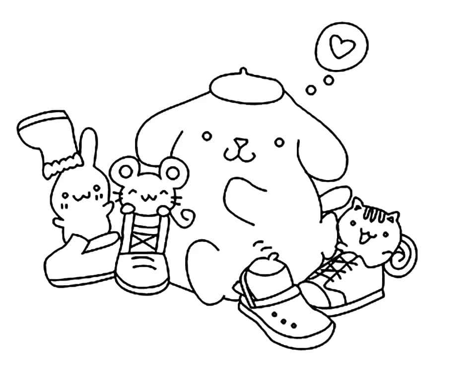 Pompompurin boyama sayfası – yaratıcılığı geliştirir, keyifli zaman