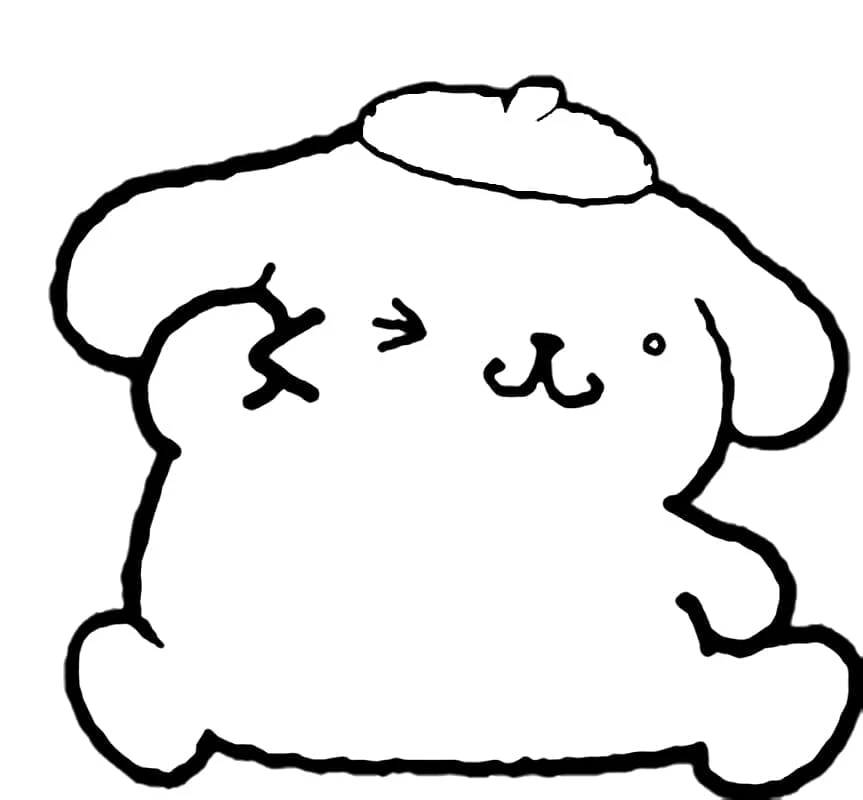 Pompompurin boyama sayfası – çocuk aktivitesi, PDF indir
