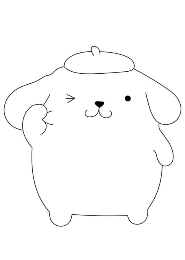 Pompompurin boyama sayfası – sanatsal çalışma, çocuklar için
