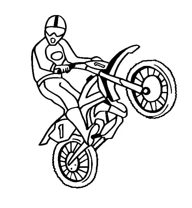Motokros boyama sayfası – okul öncesi, evde etkinlik