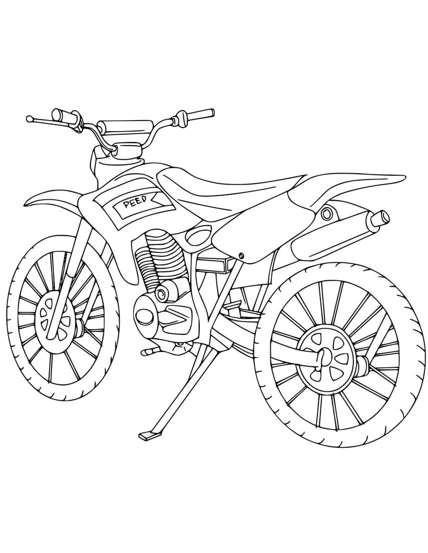 Motokros boyama sayfası – boyama çalışması, yaratıcılığı geliştirir