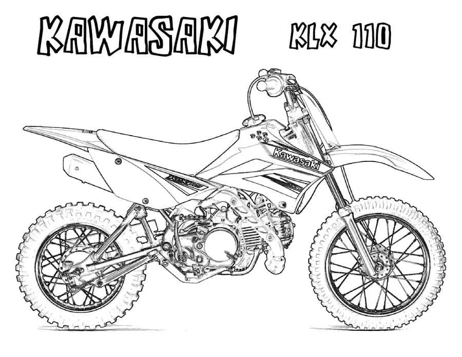Motokros boyama sayfası – eğlenceli etkinlik, el becerilerini geliştirir